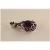 Image 2 : ONE 18KT WHITE GOLD NATURAL AMETHYST, DIAMOND, YELLOW AND PURPLE SAPPHIRE ENHANCER STYLE PENDANT,
