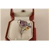 Image 2 : ONE 18KT WHITE GOLD NATURAL AMETHYST, CITRINE QUARTZ, BLUE TOPAZ AND DIAMOND SET LADIES DRESS RING.