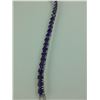 Image 2 : STERLING SILVER NATURAL AMETHYST TENNIS STYLE BRACELET WITH 22 AMETHYSTS, WEIGHT STATED AT