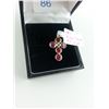 Image 2 : ONE 14KT YELLOW GOLD RUBY AND WHITE SAPPHIRE CROSS PENDANT WITH 5 PURPLE RUBIES, APPROX