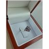 Image 2 : LADIES GARNET AND DIAMOND CLUSTER RING. VS CLARITY. 8 DIAMONDS. WITH $50 CERTIFICATE