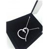 Image 2 : STERLING SILVER DIAMOND HEART NECKLACE, NEW IN BOX