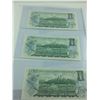 Image 2 : 3X UNCIRCULATED OLD CANADA 1$BILLS WITH SEQUENTIAL SERIAL NUMBERS