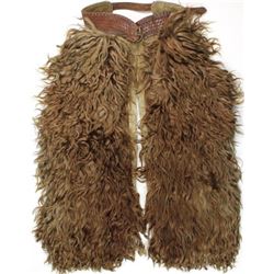 RT Frazier woolie chaps blonde angora with buck