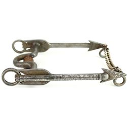 Fine half breed bit silver overlaid, hand engraved