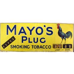 Original advertising banner for Mayos Plug tobacco