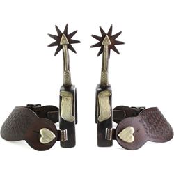 Kelly Bros marked spurs scroll pattern arrow