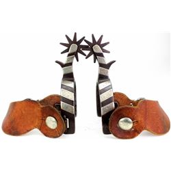 Crockett single mount spurs stamped in heel