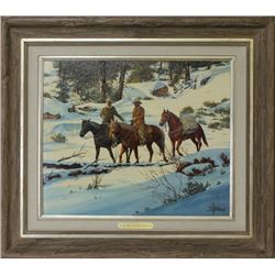 Oil on board "Crossing the High Country"