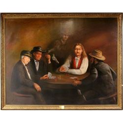 Oil on canvas  The Last Card Game  James Butler
