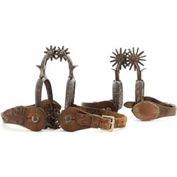 Two pair spurs, Anchor marked North & Judd
