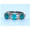 Image 1 : Paraiba Tourmaline  1.14 ctw Diamond Ring 14KW