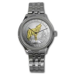 Men's 3/4 oz Aurotone Wolf Watch - Stainless Steel Bracelet