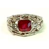Image 1 : Ruby 2.17CT / Diamond 0.28CT / 14K White Gold Ring 7.03 Gram