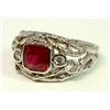 Image 3 : Ruby 2.17CT / Diamond 0.28CT / 14K White Gold Ring 7.03 Gram