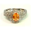 Image 1 : Spessartite 4.73Ct / Diamond 0.48Ct  / 14K White Gold Ring 4.73 Gram