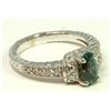 Image 2 : Alexandrite 1.40CT 14K White Gold Ring 5.66 Gram Diamond 0.34CT