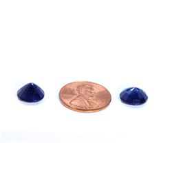 10 ct & up Blue Sapphire Round Shaped ctw 10.21 2Pcs