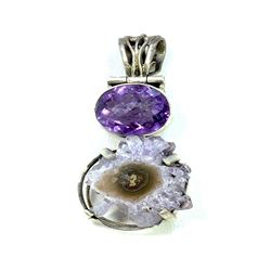 Sterling Silver .925 Amethyst Pendant 11.54gr