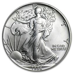 1986 1 oz Silver American Eagle BU