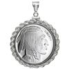 Image 2 : 2014 1/2 oz Silver Buffalo Round Pendant (Rope-ScrewTop Bezel)