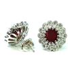 Image 2 : Natural Burma Ruby 3.41 ct & Diamond 0.84 ct Earring 18Kt White  Gold 7.71 gr