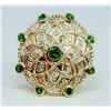 Image 1 : Tsavorite 1.03 ct & Diamond 0.49 ct Ring 9.97 gr 14K Yellow   Gold