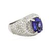 Image 2 : 14KT White Gold 2.69 ctw Tanzanite and Diamond Ring