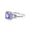 Image 2 : 14KT White Gold 1.34 ctw Tanzanite and Diamond Ring
