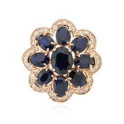 14KT Rose Gold 10.37 ctw Sapphire Ring