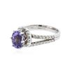 Image 2 : 14KT White Gold 2.13 ctw Tanzanite and Diamond Ring