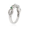 Image 3 : 14KT White Gold 0.10 ctw Emerald and Diamond Ring