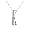 Image 2 : 14KT White Gold 0.21 ctw Diamond Pendant With Chain