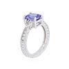 Image 3 : 14KT White Gold 1.32 ctw Tanzanite and Diamond Ring