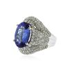 Image 2 : 14KT White Gold 6.55 ctw Tanzanite and Diamond Ring