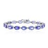 Image 1 : 14KT White Gold 21.76 ctw Tanzanite and Diamond Bracelet