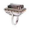 Image 3 : 14KT White Gold 23.93 ctw Tourmaline, Ruby, Sapphire and Diamond Ring