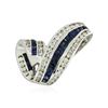 Image 1 : 14KT White Gold 2.52 ctw Sapphire and Diamond Pendant
