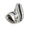 Image 3 : 14KT White Gold 2.52 ctw Sapphire and Diamond Pendant