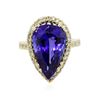 Image 1 : 14KT Yellow Gold GIA Certified 8.69 ctw Tanzanite and Diamond Ring