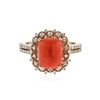Image 1 : 14KT Rose Gold 4.83 ctw Coral and Diamond Ring