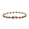 Image 2 : 14KT Yellow Gold 9.80 ctw Sapphire and Diamond Bracelet