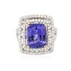 Image 1 : 14KT Two-Tone 6.65 ctw Tanzanite and Diamond Ring