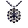 Image 2 : 14KT White Gold 71.36 ctw Sapphire and Diamond Necklace