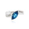 Image 1 : 14KT White Gold 1.50 ctw Aquamarine and Diamond Ring