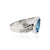 Image 2 : 14KT White Gold 1.50 ctw Aquamarine and Diamond Ring