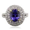 Image 1 : 14KT White and Yellow Gold 3.20 ctw Tanzanite and Diamond Ring