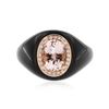 Image 1 : 10KT Rose Gold 1.64 ctw Morganite, Onyx and Diamond Ring