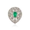 Image 1 : 14KT White Gold 1.03 ctw Emerald and Diamond Ring
