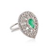 Image 2 : 14KT White Gold 1.03 ctw Emerald and Diamond Ring